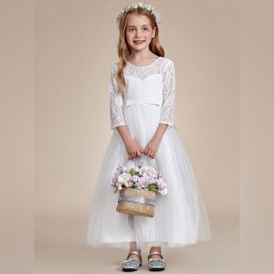 Xiaanman NWT tulle lace modest flower girl bridal dress size 16/150